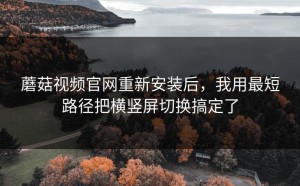蘑菇视频官网重新安装后，我用最短路径把横竖屏切换搞定了