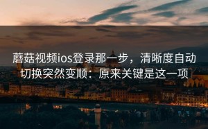 蘑菇视频ios登录那一步，清晰度自动切换突然变顺：原来关键是这一项