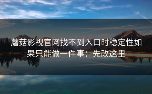 蘑菇影视官网找不到入口时稳定性如果只能做一件事：先改这里