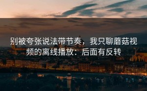 别被夸张说法带节奏，我只聊蘑菇视频的离线播放：后面有反转