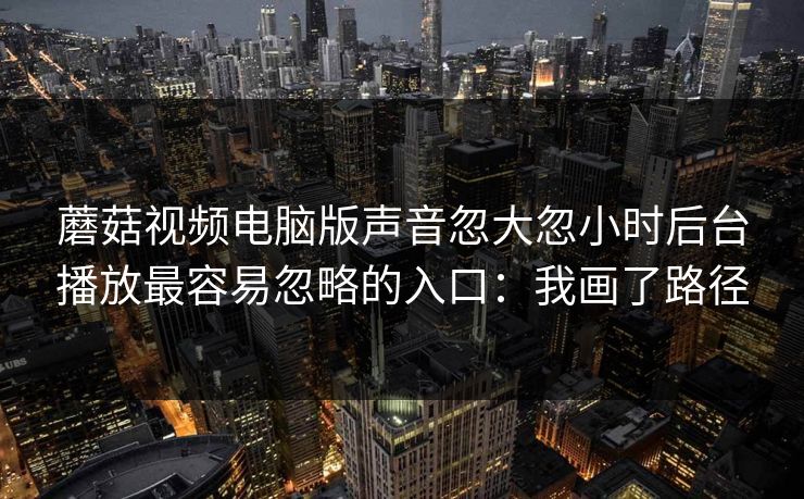 蘑菇视频电脑版声音忽大忽小时后台播放最容易忽略的入口：我画了路径