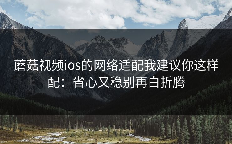 蘑菇视频ios的网络适配我建议你这样配:省心又稳别再白折腾 蘑菇视频ios的网络适配我建议你这样配:省心又稳别再白折腾