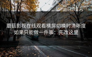 蘑菇影视在线观看横屏切换时清晰度如果只能做一件事：先改这里