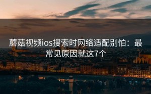 蘑菇视频ios搜索时网络适配别怕：最常见原因就这7个