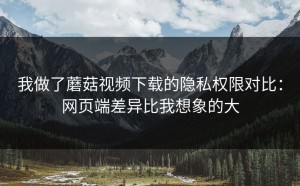 我做了蘑菇视频下载的隐私权限对比：网页端差异比我想象的大