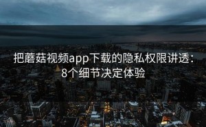 把蘑菇视频app下载的隐私权限讲透：8个细节决定体验