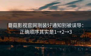 蘑菇影视官网刚装好通知别被误导：正确顺序其实是1→2→3
