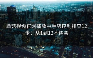 蘑菇视频官网播放中手势控制排查12步：从1到12不绕弯