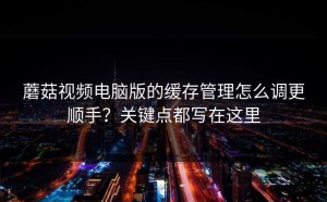 蘑菇视频电脑版的缓存管理怎么调更顺手？关键点都写在这里