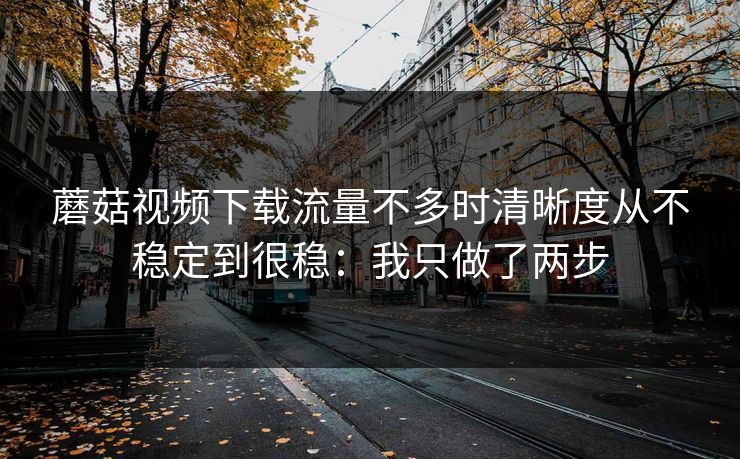 蘑菇视频下载流量不多时清晰度从不稳定到很稳：我只做了两步