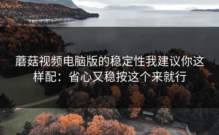 蘑菇视频电脑版的稳定性我建议你这样配:省心又稳按这个来就行 蘑菇视频电脑版的稳定性我建议你这样配:省心又稳按这个来就行