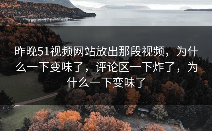昨晚51视频网站放出那段视频，为什么一下变味了，评论区一下炸了，为什么一下变味了